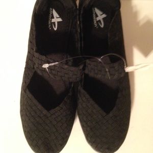 Athletech Elastic Basket Weave Mary Jane Wedge